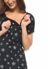 MijaCulture - labour maternity breastfeeding nightdress 4123 M80 Black / Stars